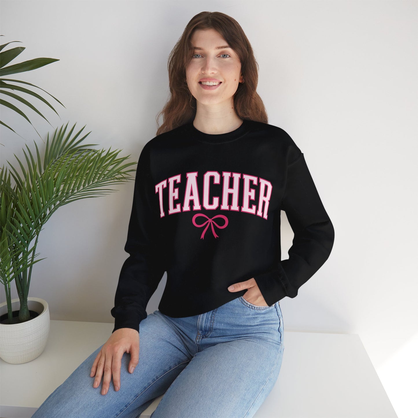 Teacher Varsity Bow Crewneck