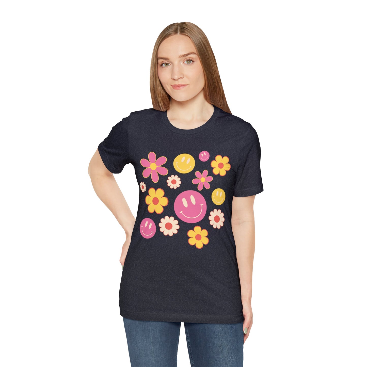 Spring Smiles & Flowers Unisex Jersey Short Sleeve Tee