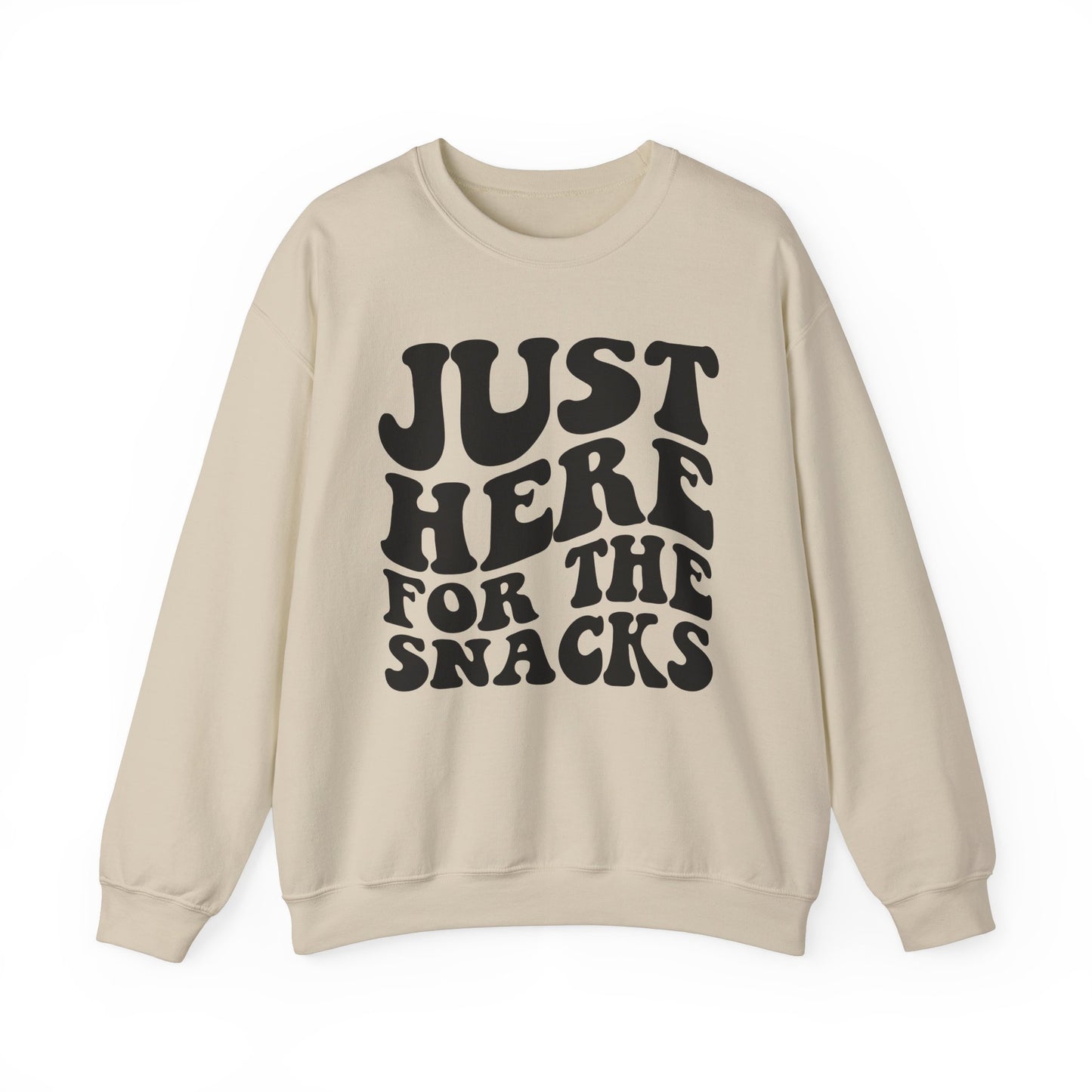 Just Here for the Snacks Crewneck Sweatshirt - Cozy Unisex Heavy Blend Pullover