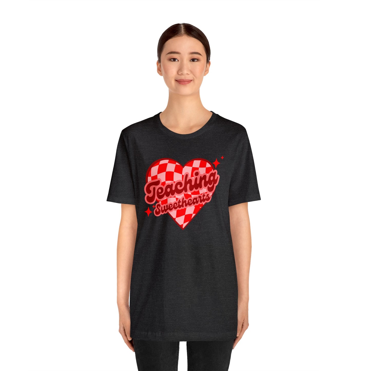 Teaching Sweethearts Retro Checkered Unisex Jersey Short Sleeve Tee