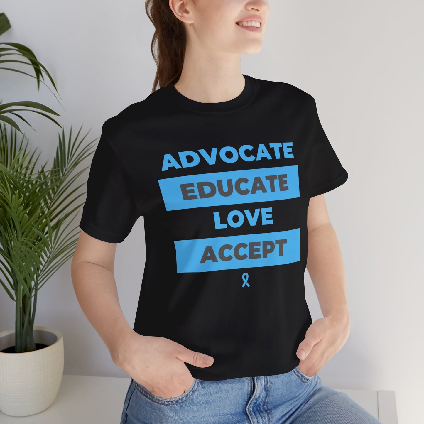 Advocate Educate Love Accept Unisex Jersey Short Sleeve Tee