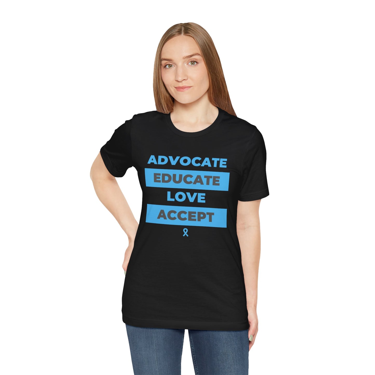 Advocate Educate Love Accept Unisex Jersey Short Sleeve Tee