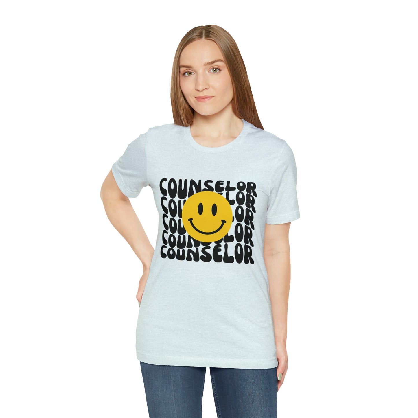 Happy Counselor Unisex Jersey Short Sleeve Tee in Black