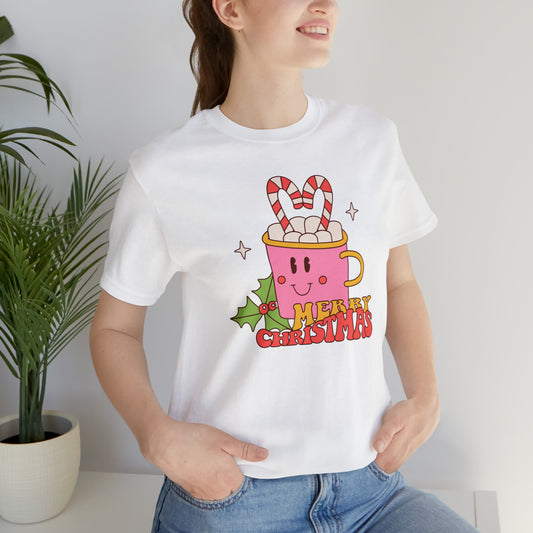 Merry Christmas Retro Mug Unisex Jersey Short Sleeve Tee