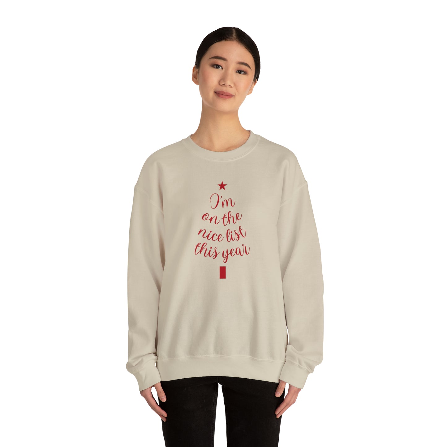 I'm on the Nice List Unisex Heavy Blend™ Crewneck Sweatshirt