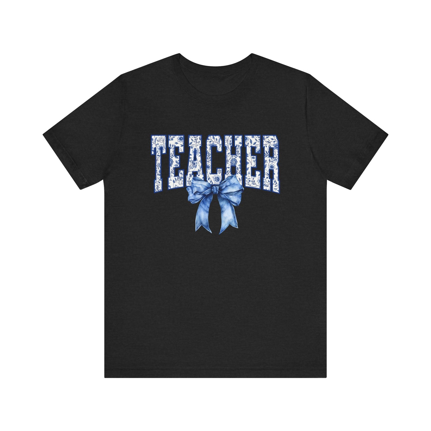 Teacher Coquette Blue Bow Tee