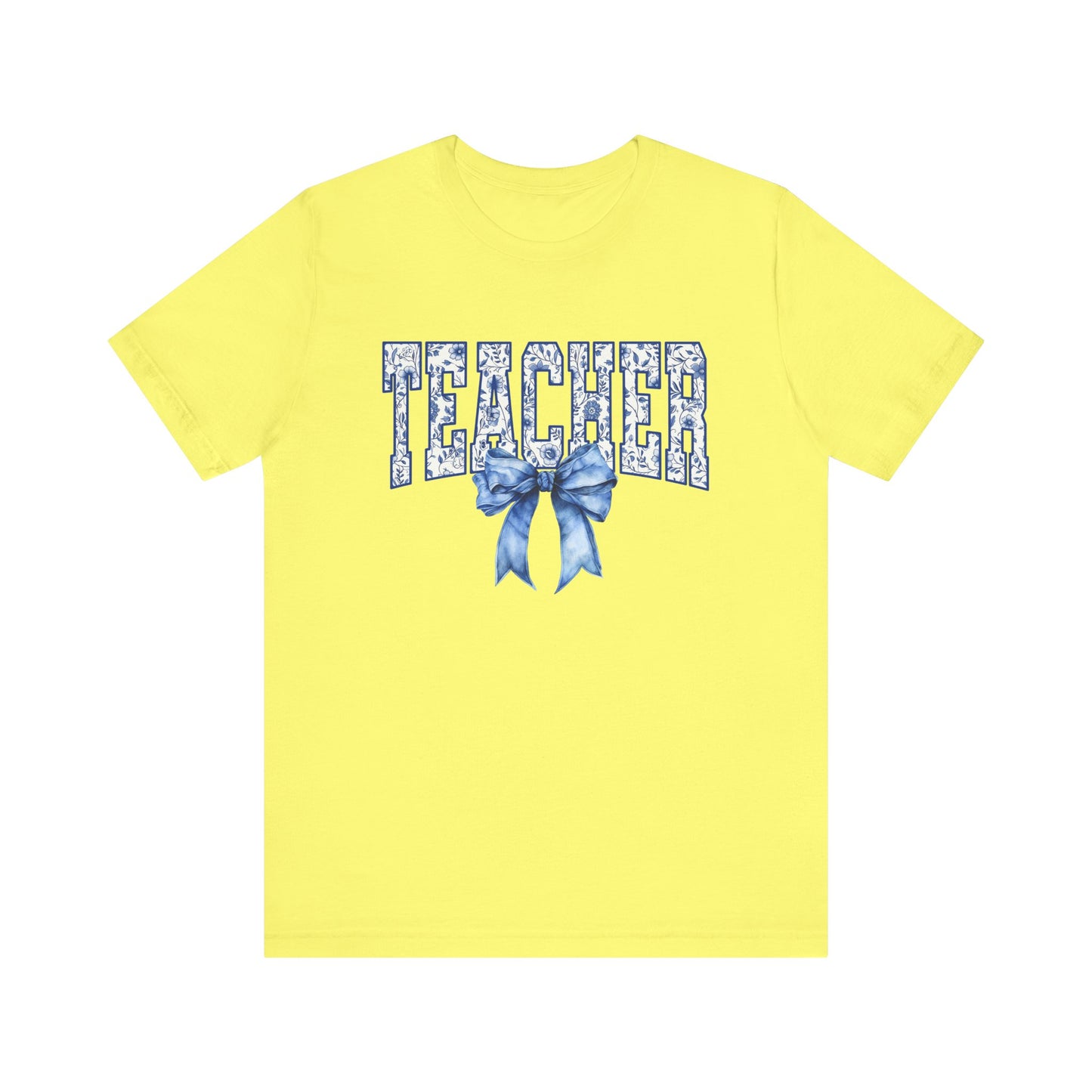 Teacher Coquette Blue Bow Tee