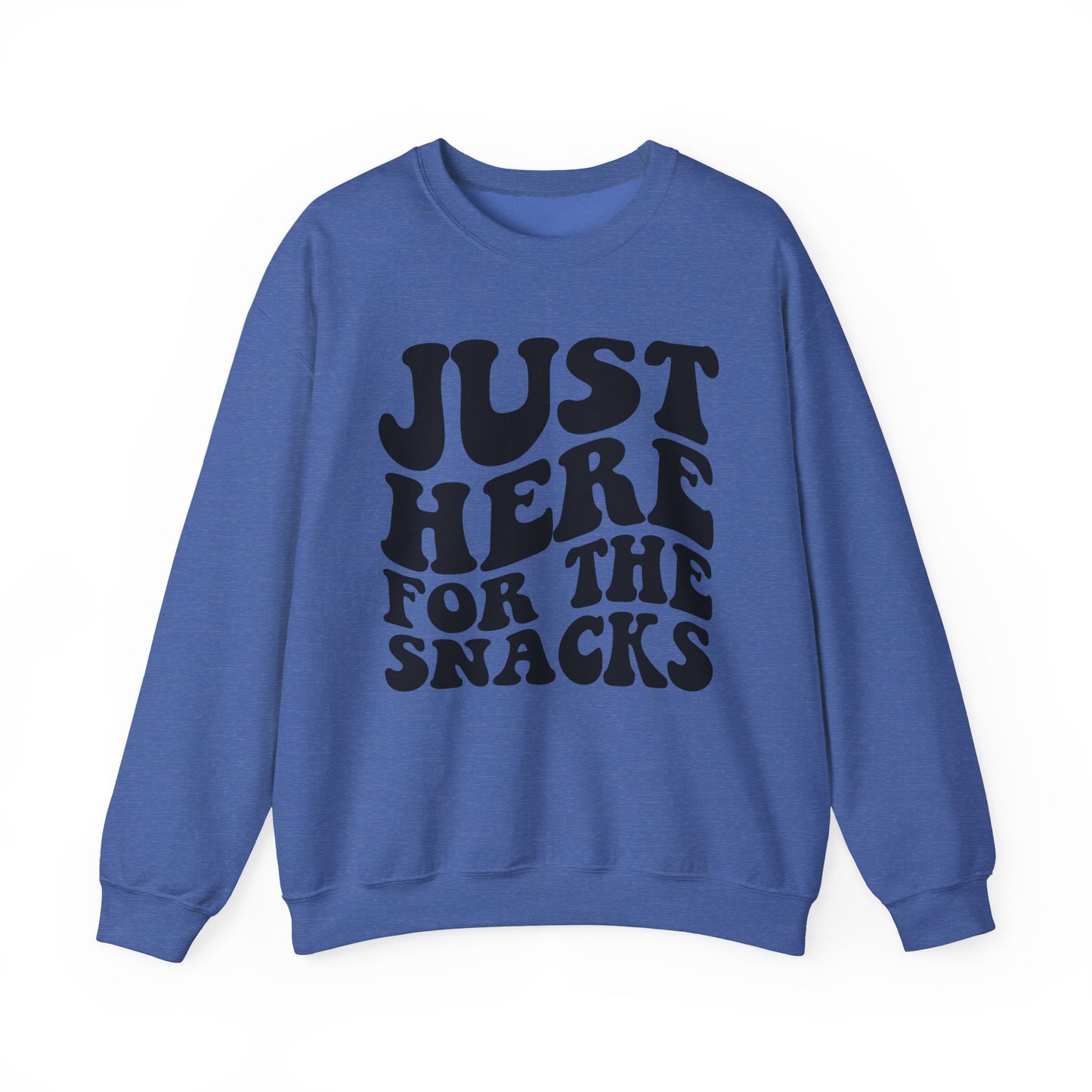 Just Here for the Snacks Crewneck Sweatshirt - Cozy Unisex Heavy Blend Pullover