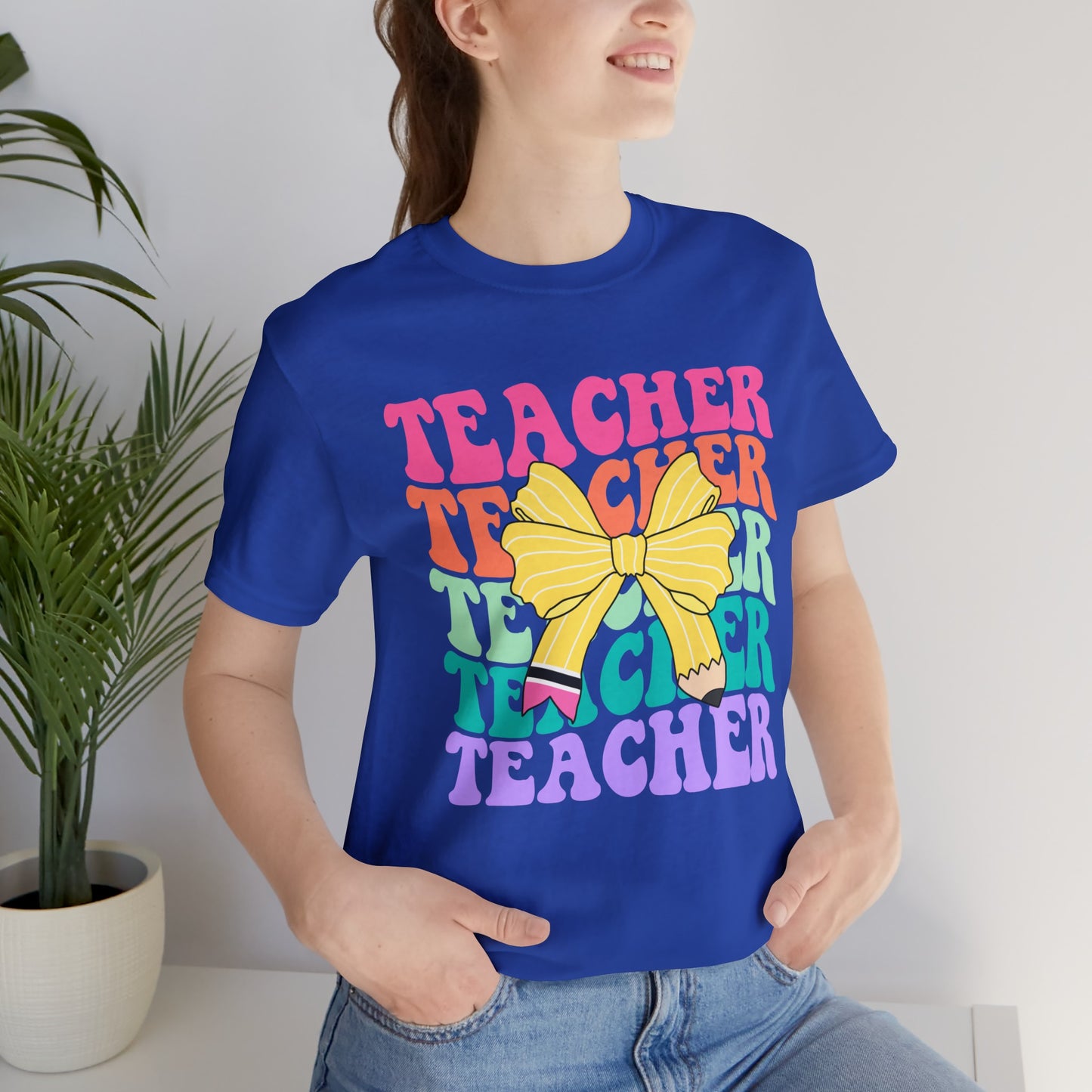 Teacher Pencil Bow Tee