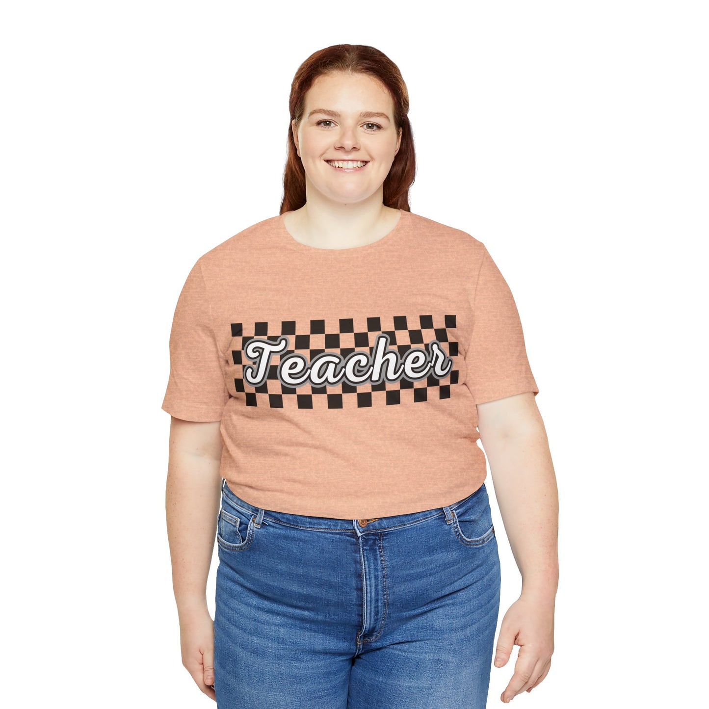 Checkered Teacher Cursive Tee