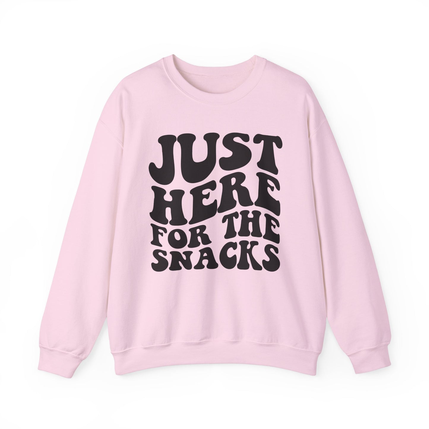 Just Here for the Snacks Crewneck Sweatshirt - Cozy Unisex Heavy Blend Pullover