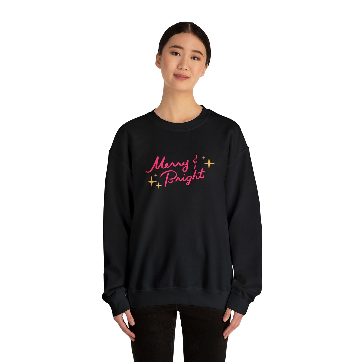 Merry & Bright Pink Unisex Heavy Blend™ Crewneck Sweatshirt