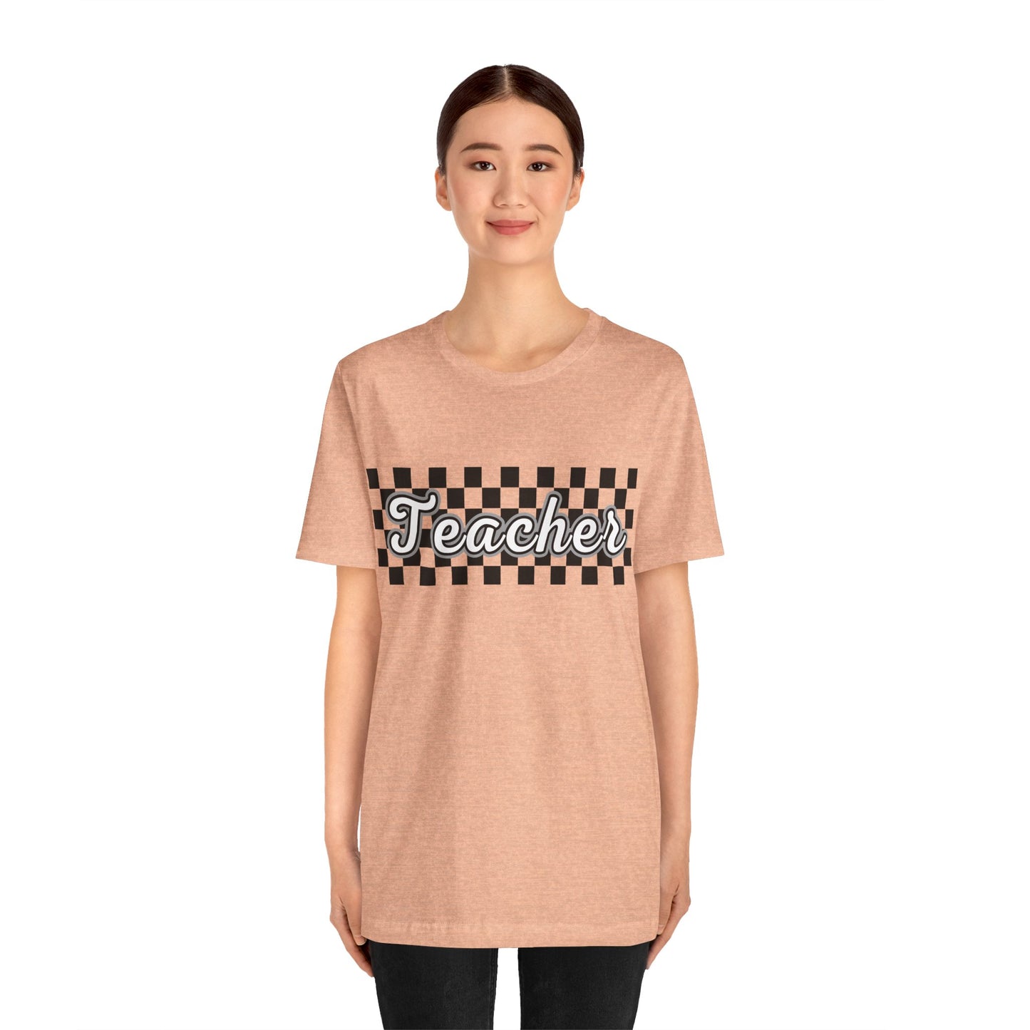 Checkered Teacher Cursive Tee