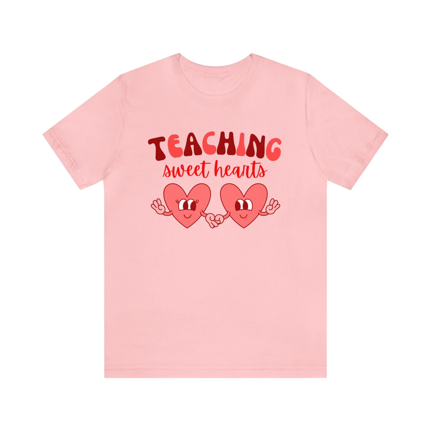 Teaching Sweet Hearts Retro Hearts Unisex Jersey Short Sleeve Tee