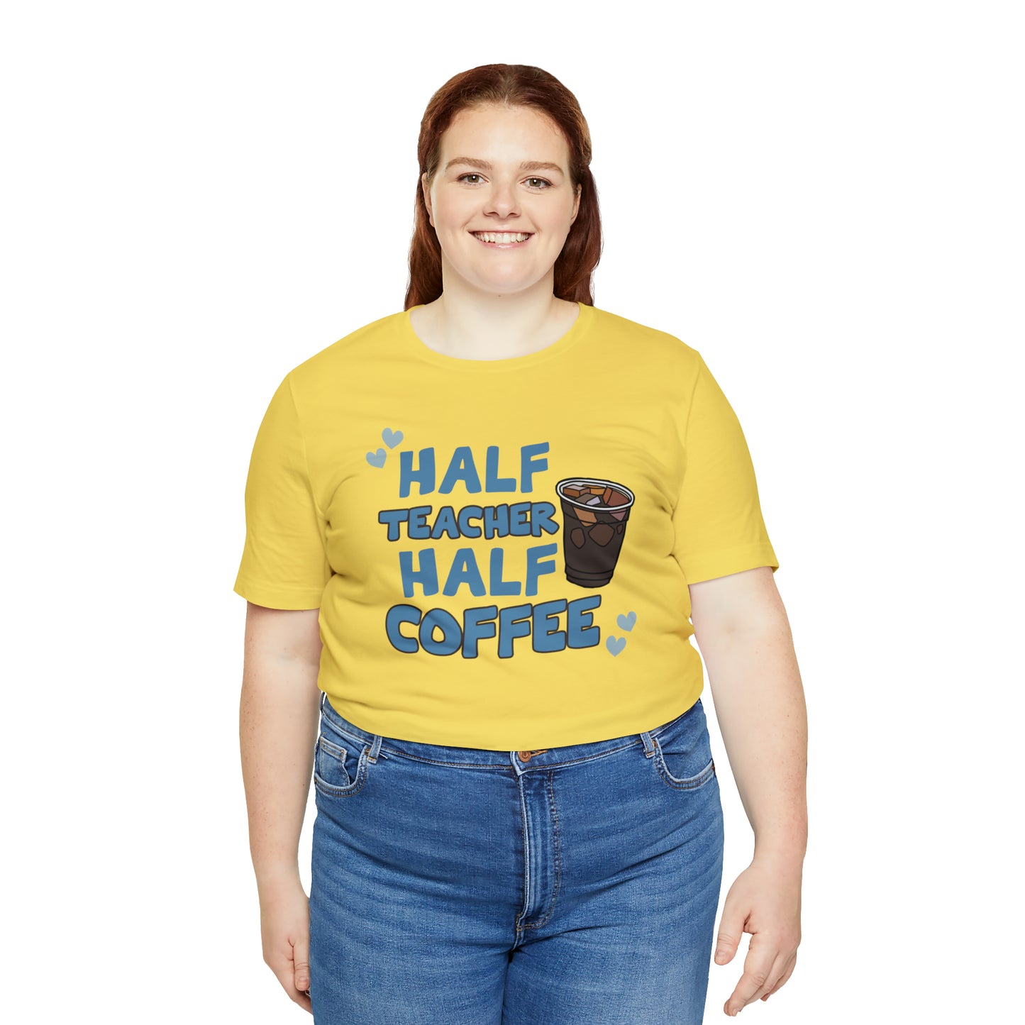 Half Teacher Half Coffee Unisex Jersey Short Sleeve Tee