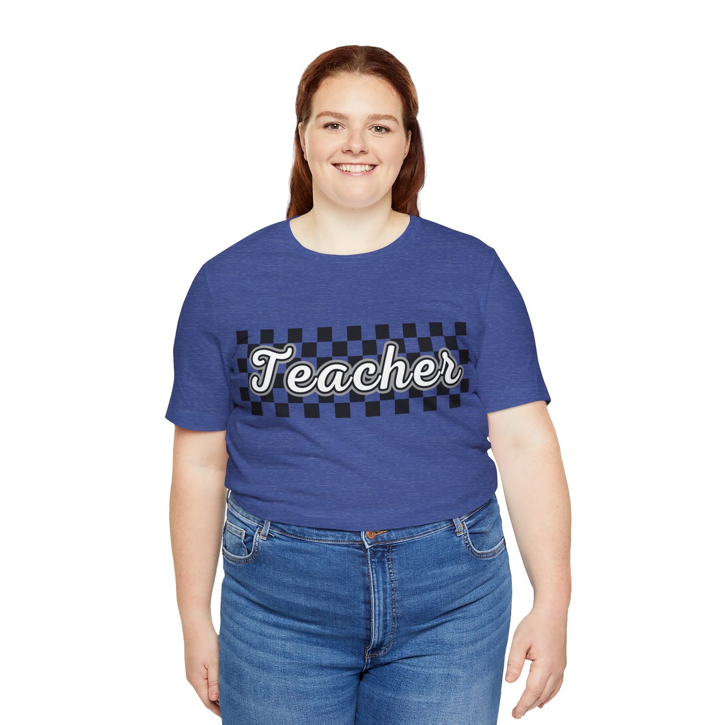 Checkered Teacher Cursive Tee