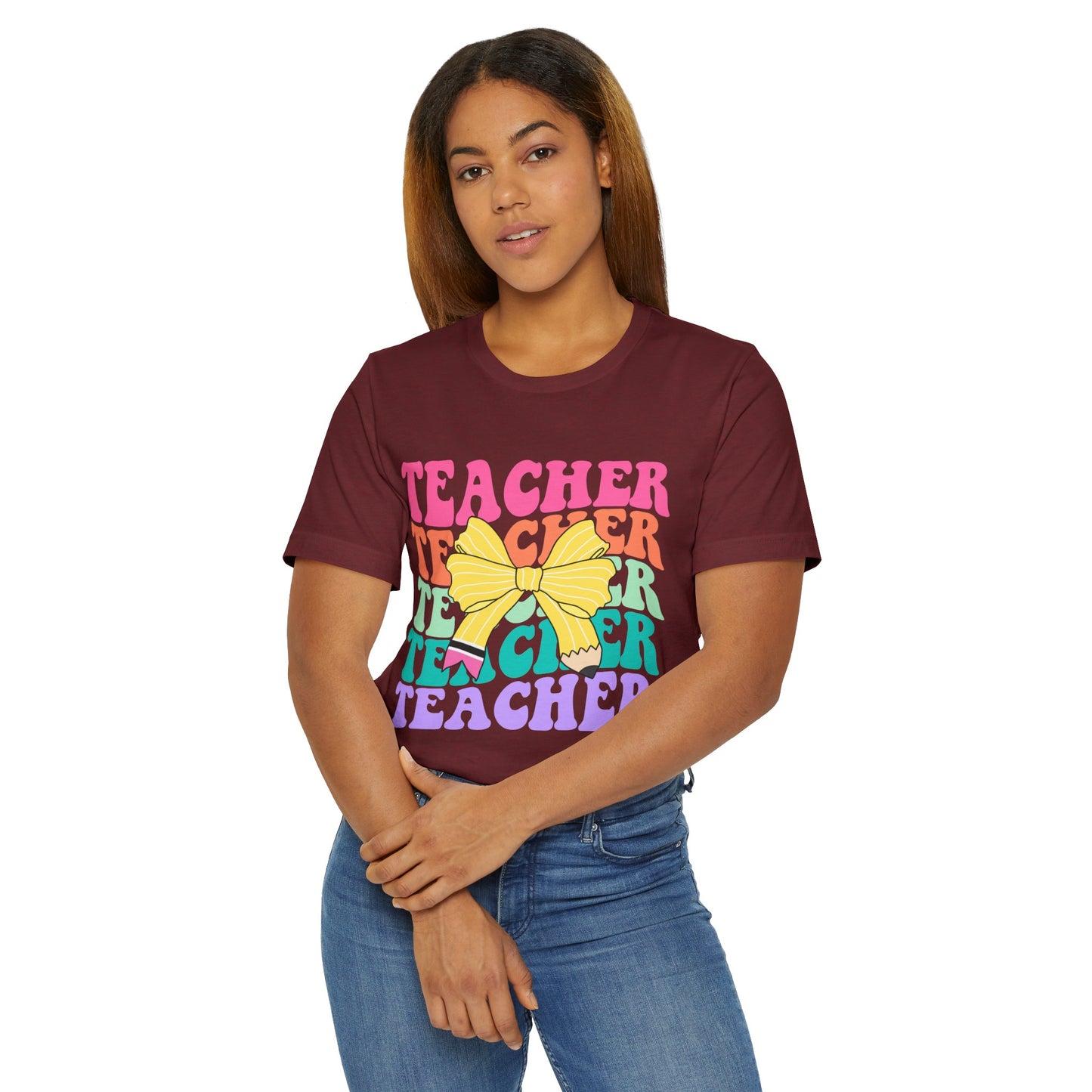 Teacher Pencil Bow Tee