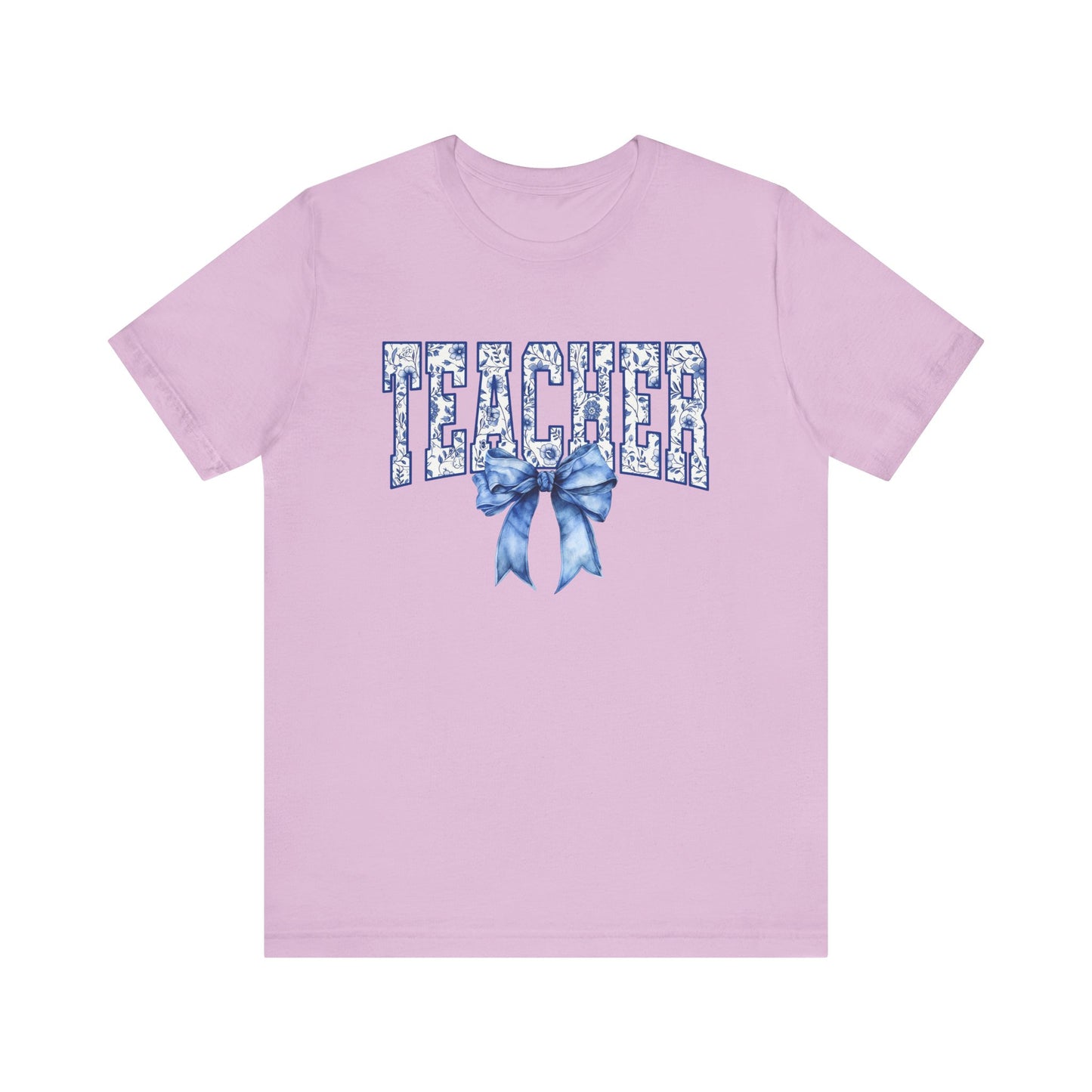 Teacher Coquette Blue Bow Tee