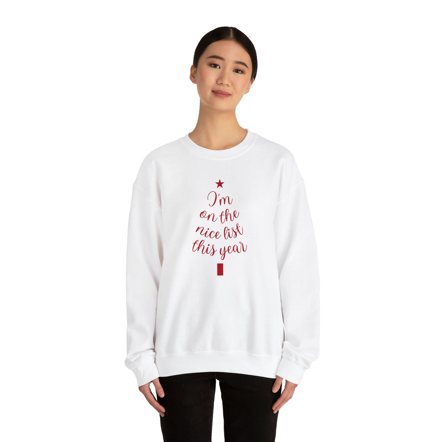 I'm on the Nice List Unisex Heavy Blend™ Crewneck Sweatshirt