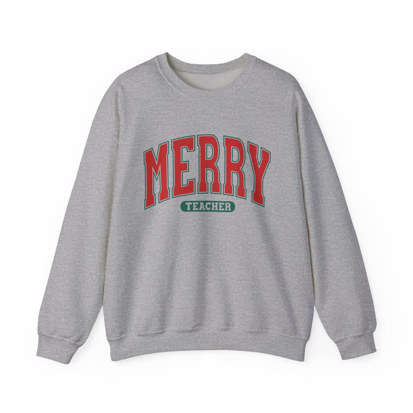 Merry Teacher Sweatshirt - Unisex Heavy Blend™ Crewneck for Holiday Cheer