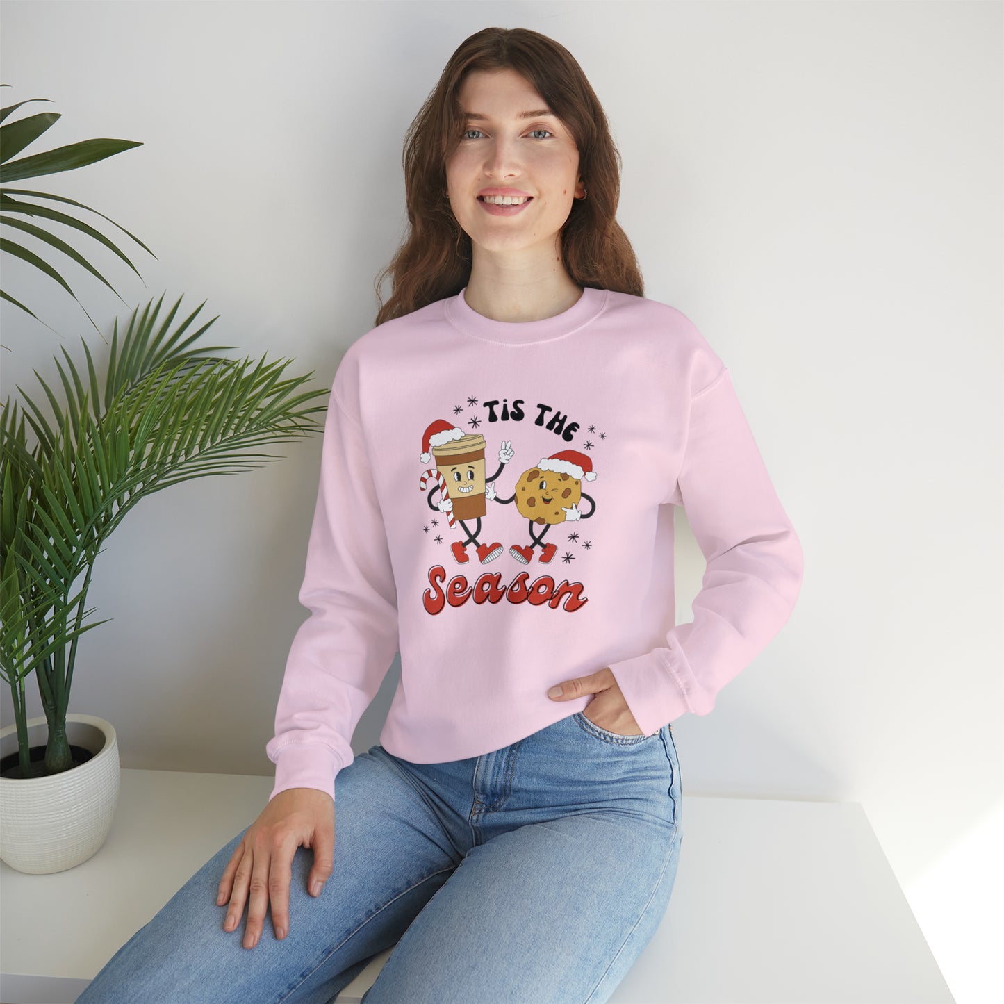 Tis the Season Retro Friends Unisex Heavy Blend™ Crewneck Sweatshirt