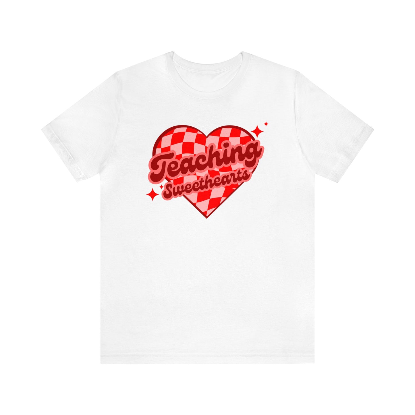 Teaching Sweethearts Retro Checkered Unisex Jersey Short Sleeve Tee