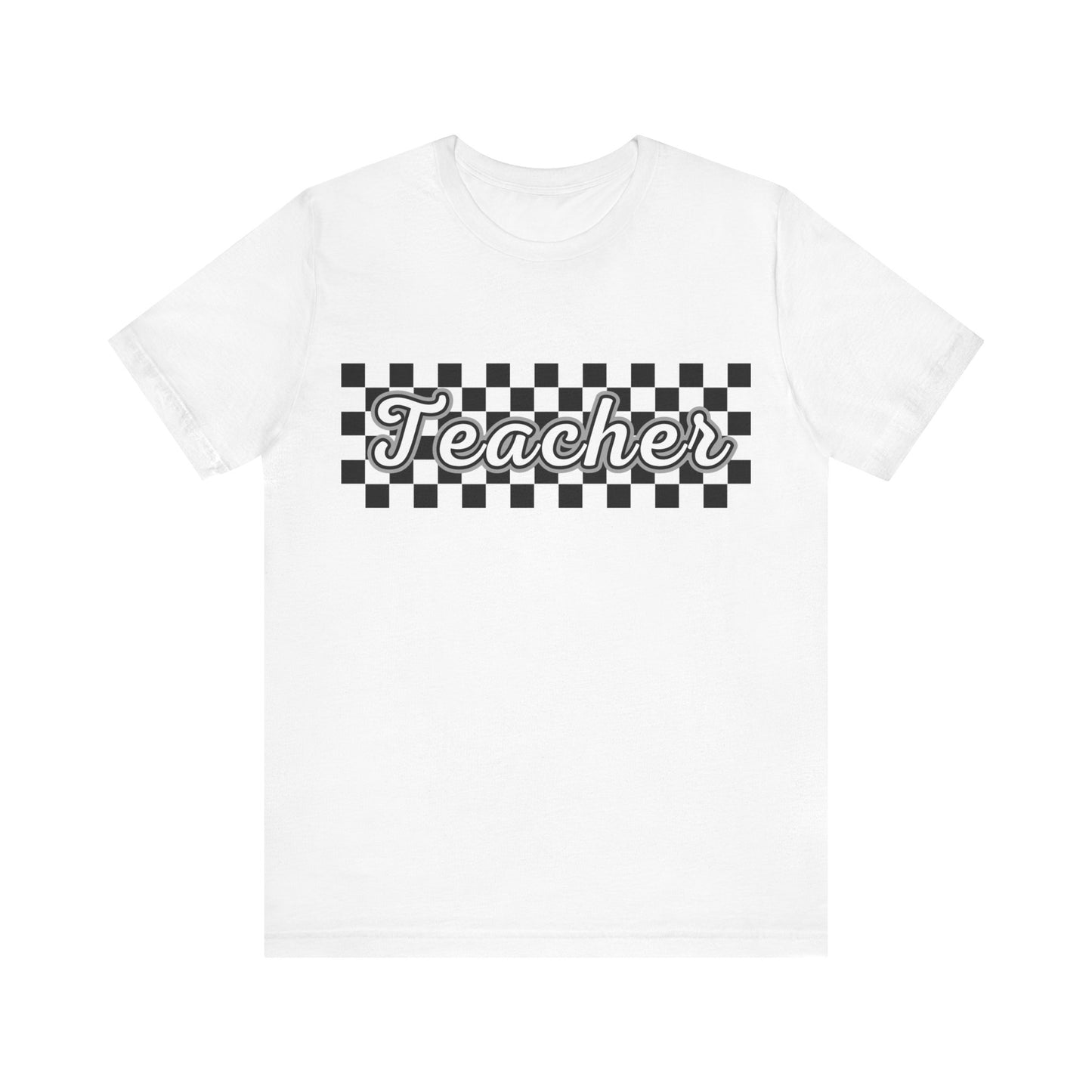 Checkered Teacher Cursive Tee