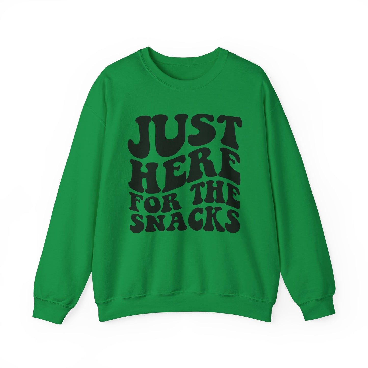 Just Here for the Snacks Crewneck Sweatshirt - Cozy Unisex Heavy Blend Pullover