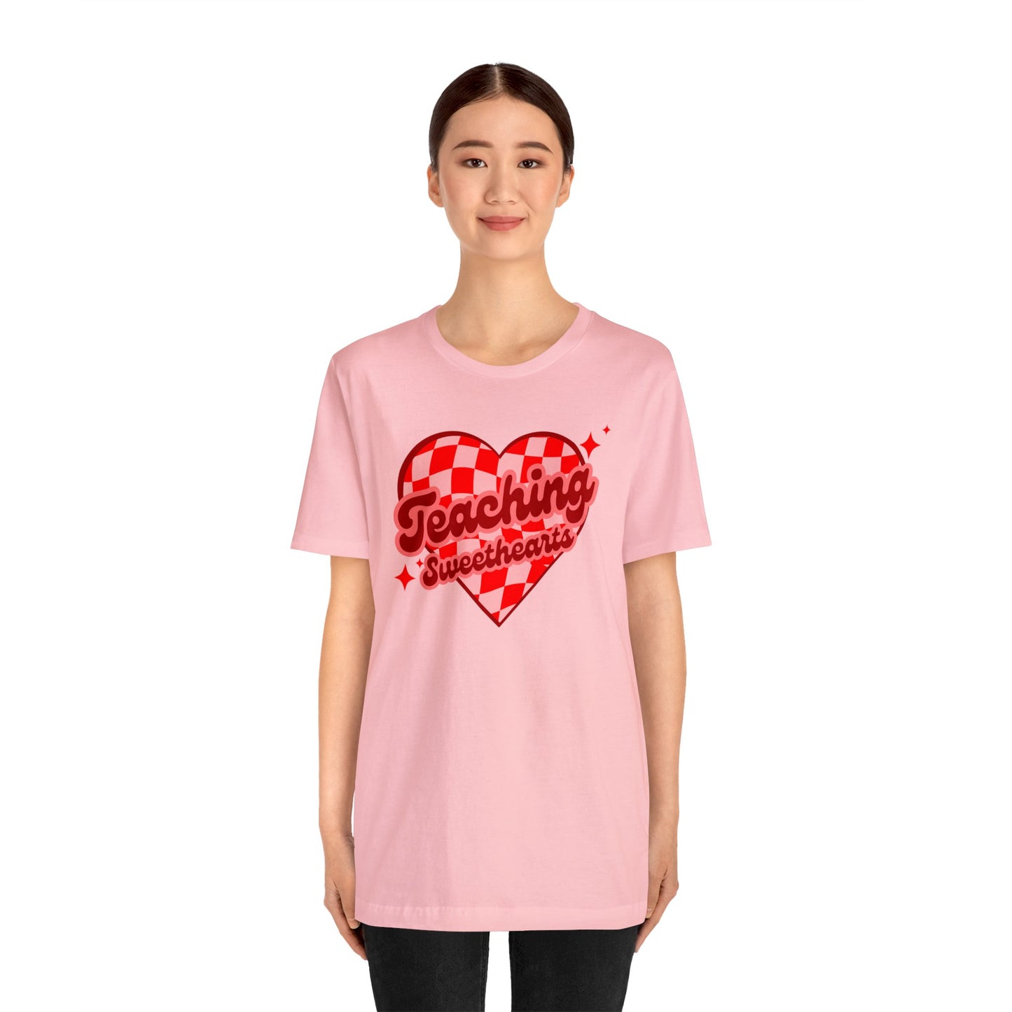 Teaching Sweethearts Retro Checkered Unisex Jersey Short Sleeve Tee