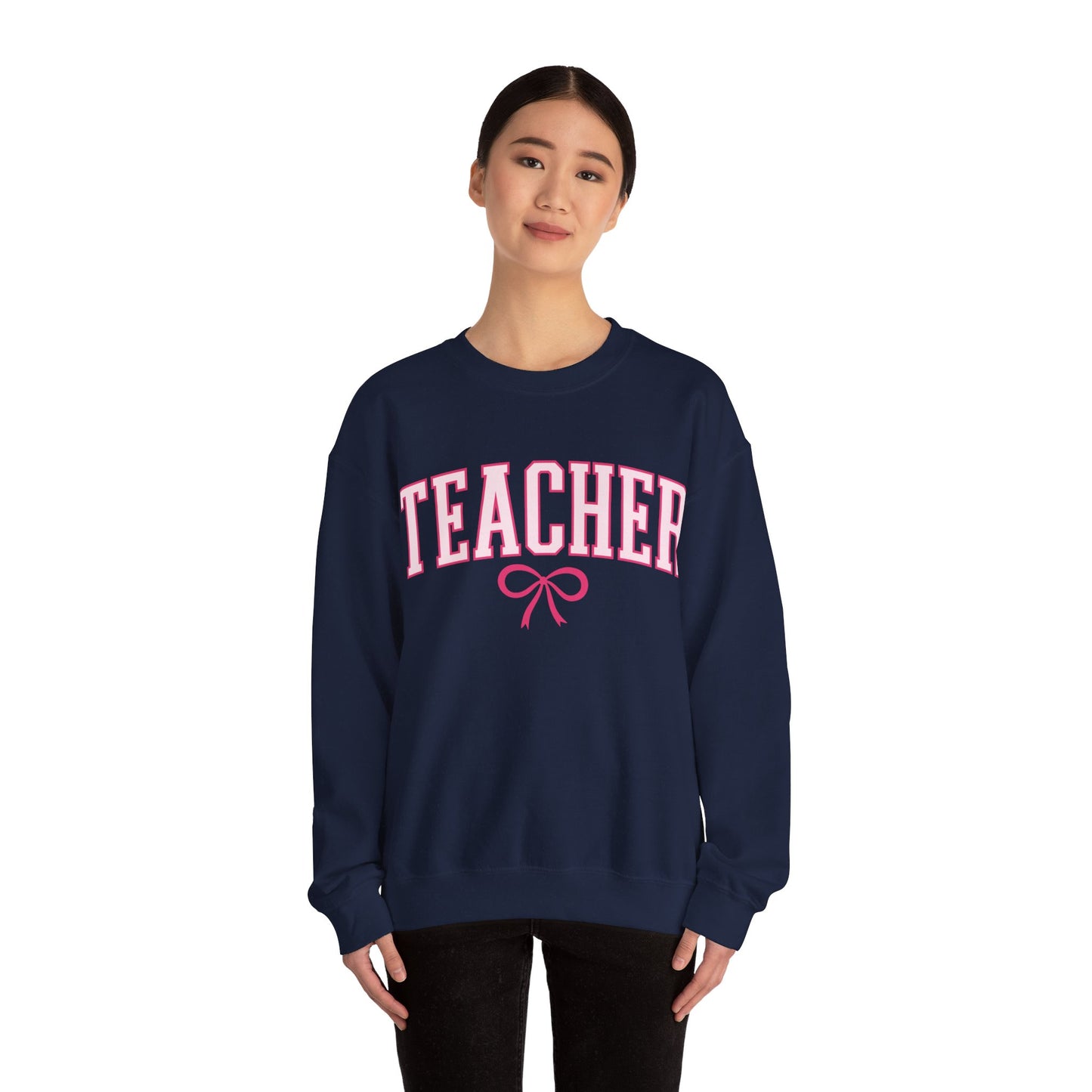 Teacher Varsity Bow Crewneck