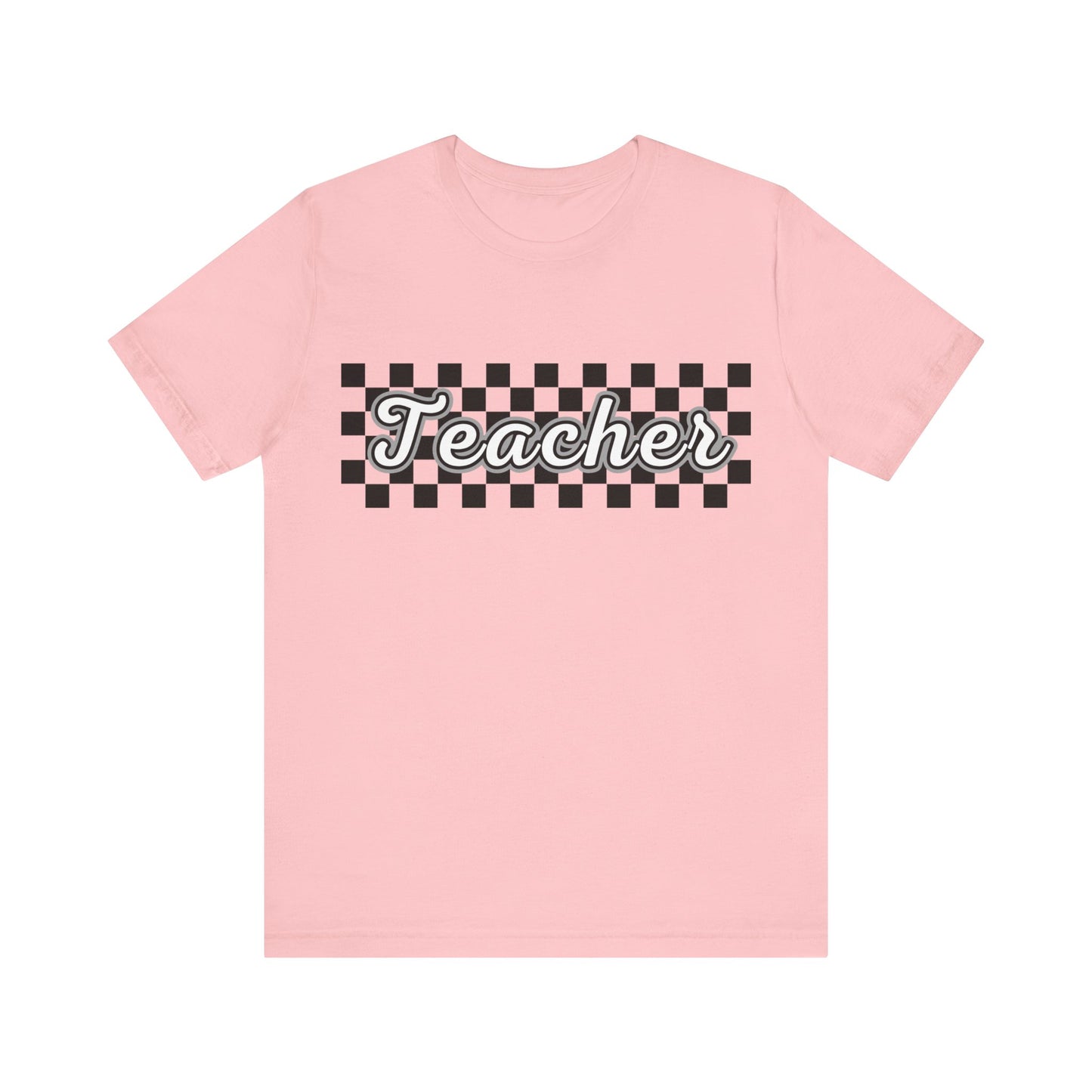 Checkered Teacher Cursive Tee