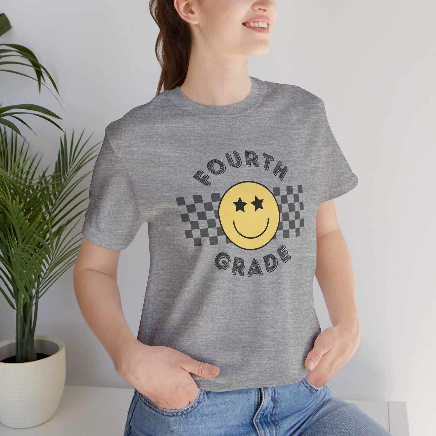 Fourth Grade Star Eyed Smiley Tee