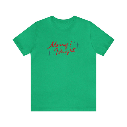 Merry & Bright Red Unisex Jersey Short Sleeve Tee