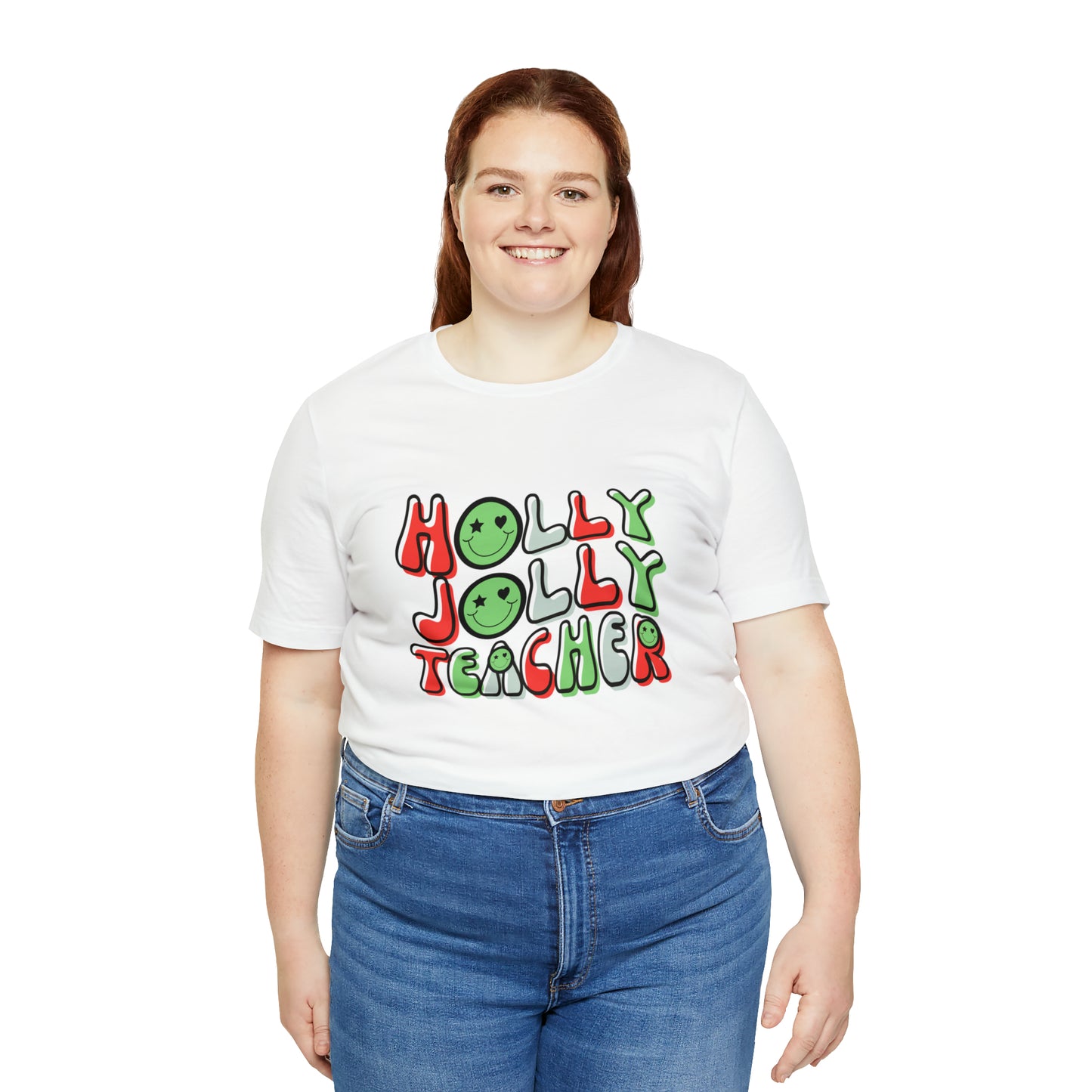 Holly Jolly Teacher 2024 Unisex Jersey Short Sleeve Tee