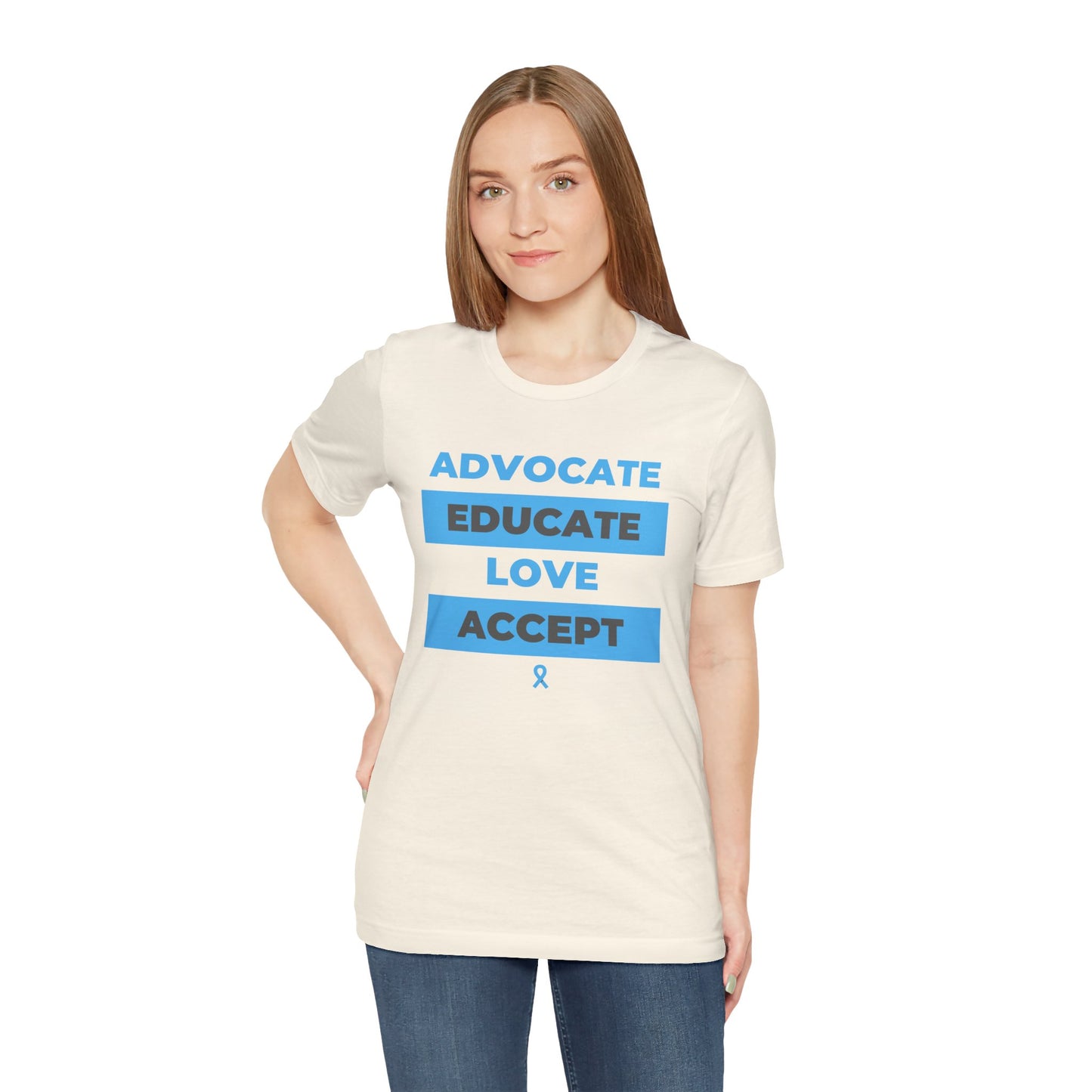 Advocate Educate Love Accept Unisex Jersey Short Sleeve Tee