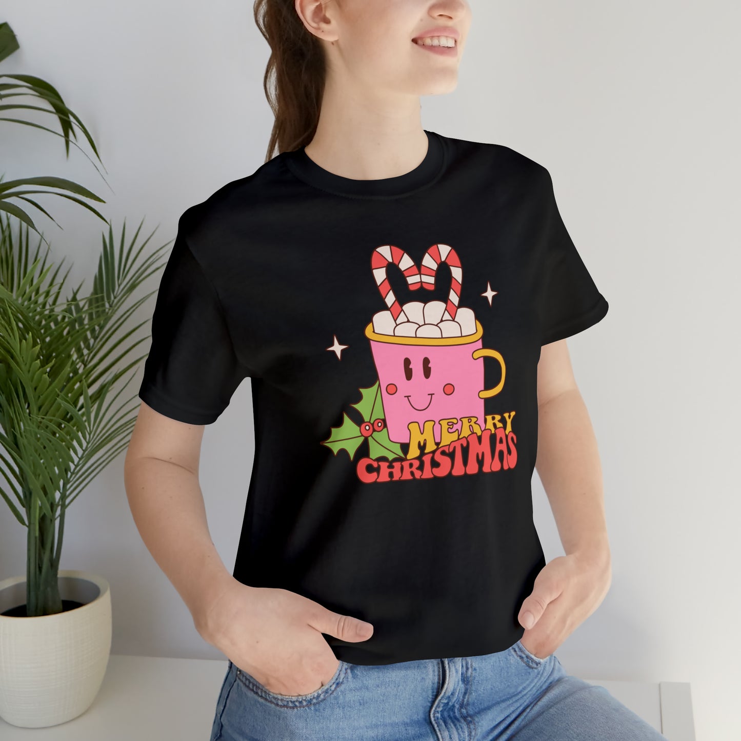 Merry Christmas Retro Mug Unisex Jersey Short Sleeve Tee