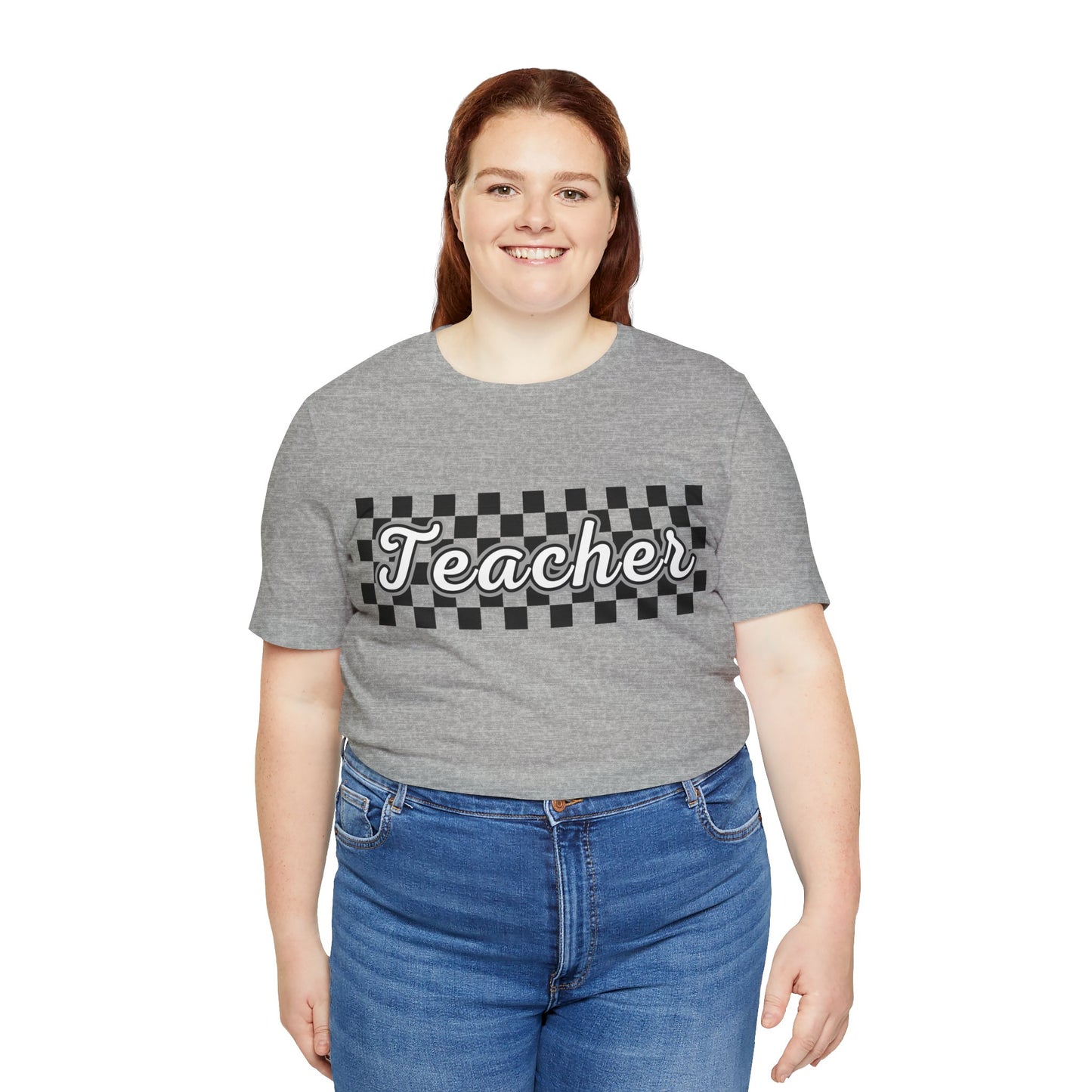 Checkered Teacher Cursive Tee