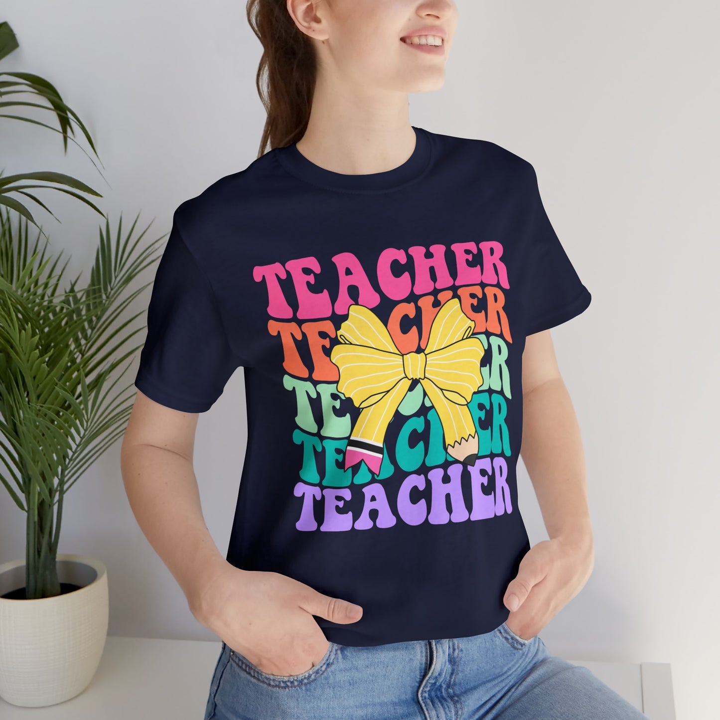 Teacher Pencil Bow Tee