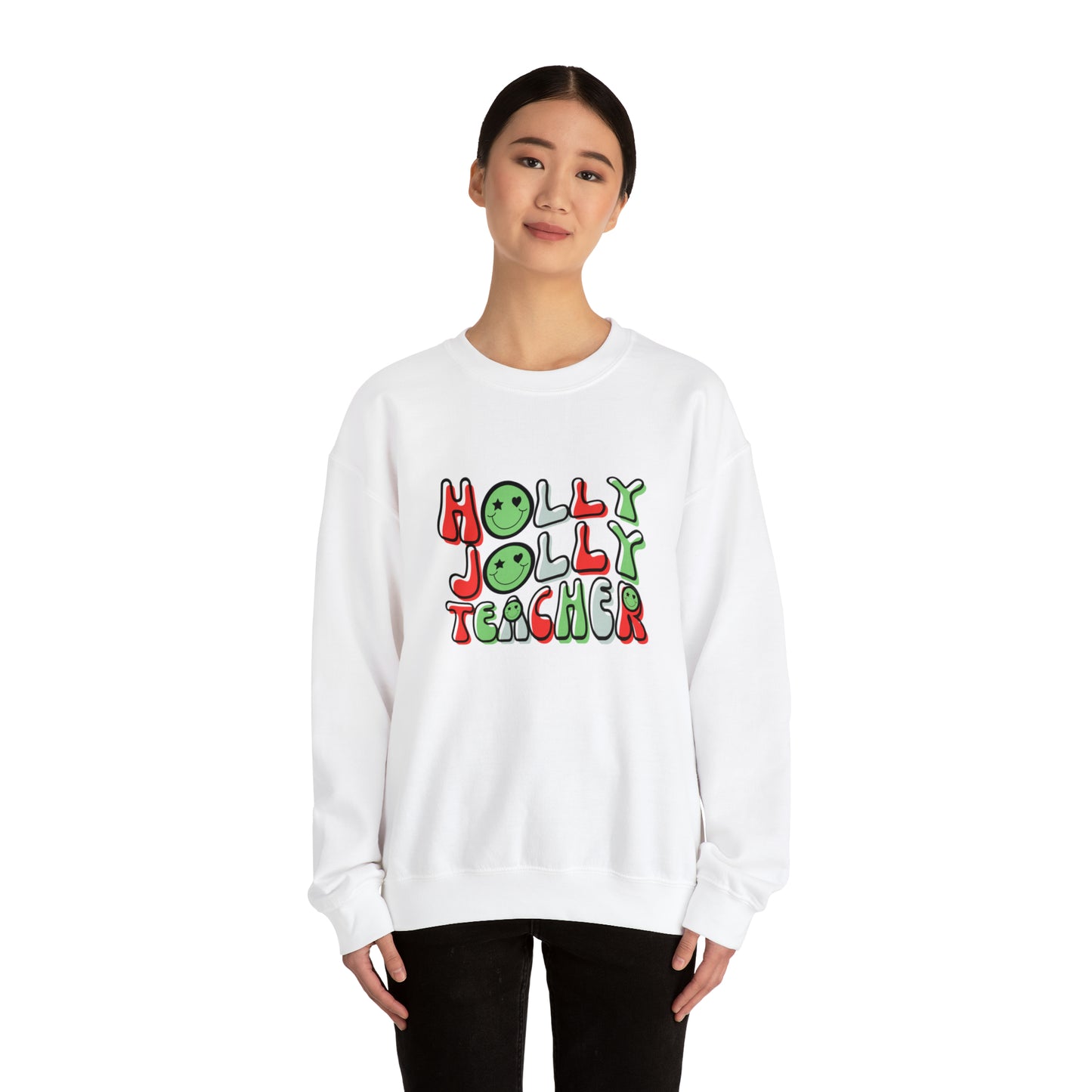 Holly Jolly Teacher 2023 Unisex Heavy Blend™ Crewneck Sweatshirt