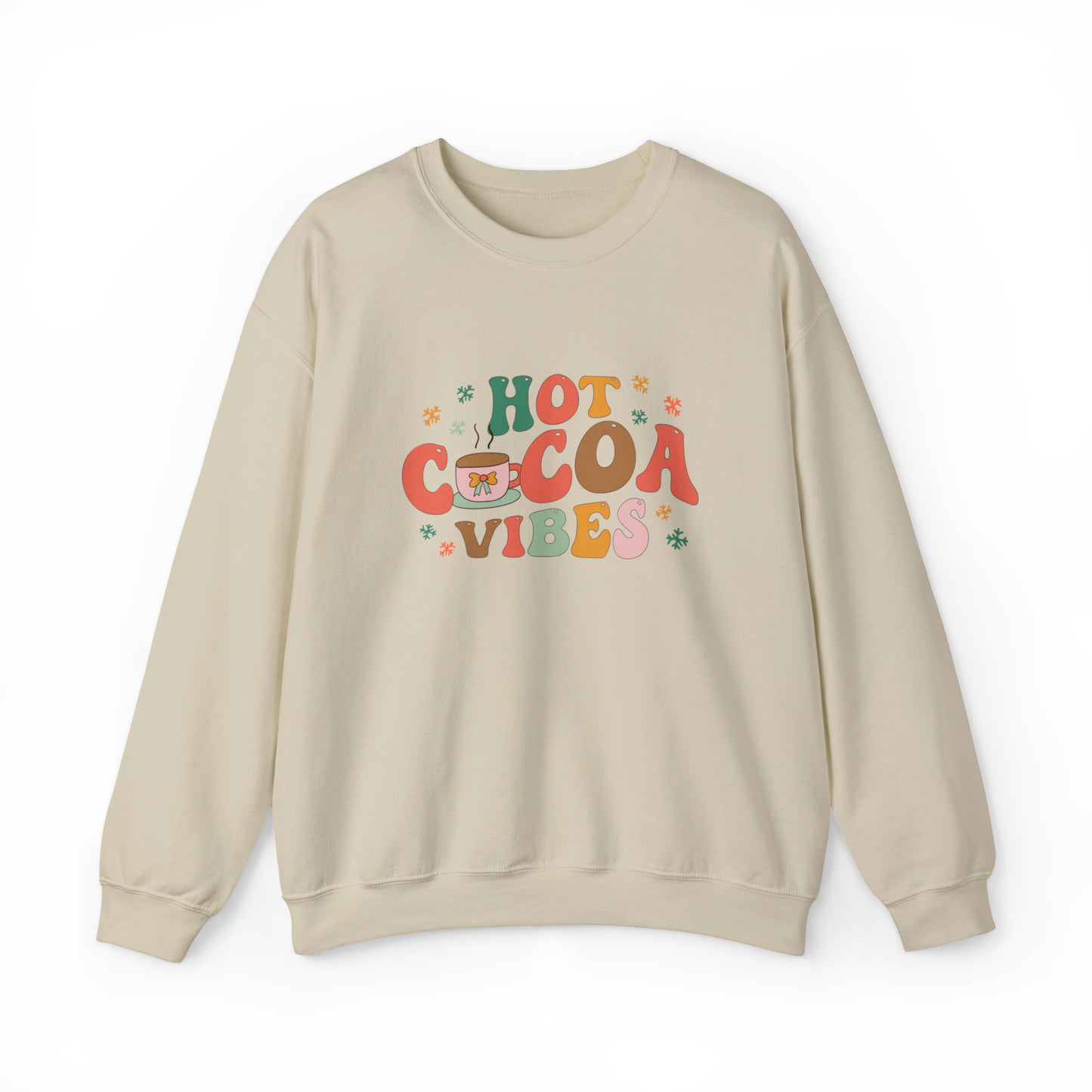 Hot Cocoa Vibes Retro Unisex Heavy Blend™ Crewneck Sweatshirt