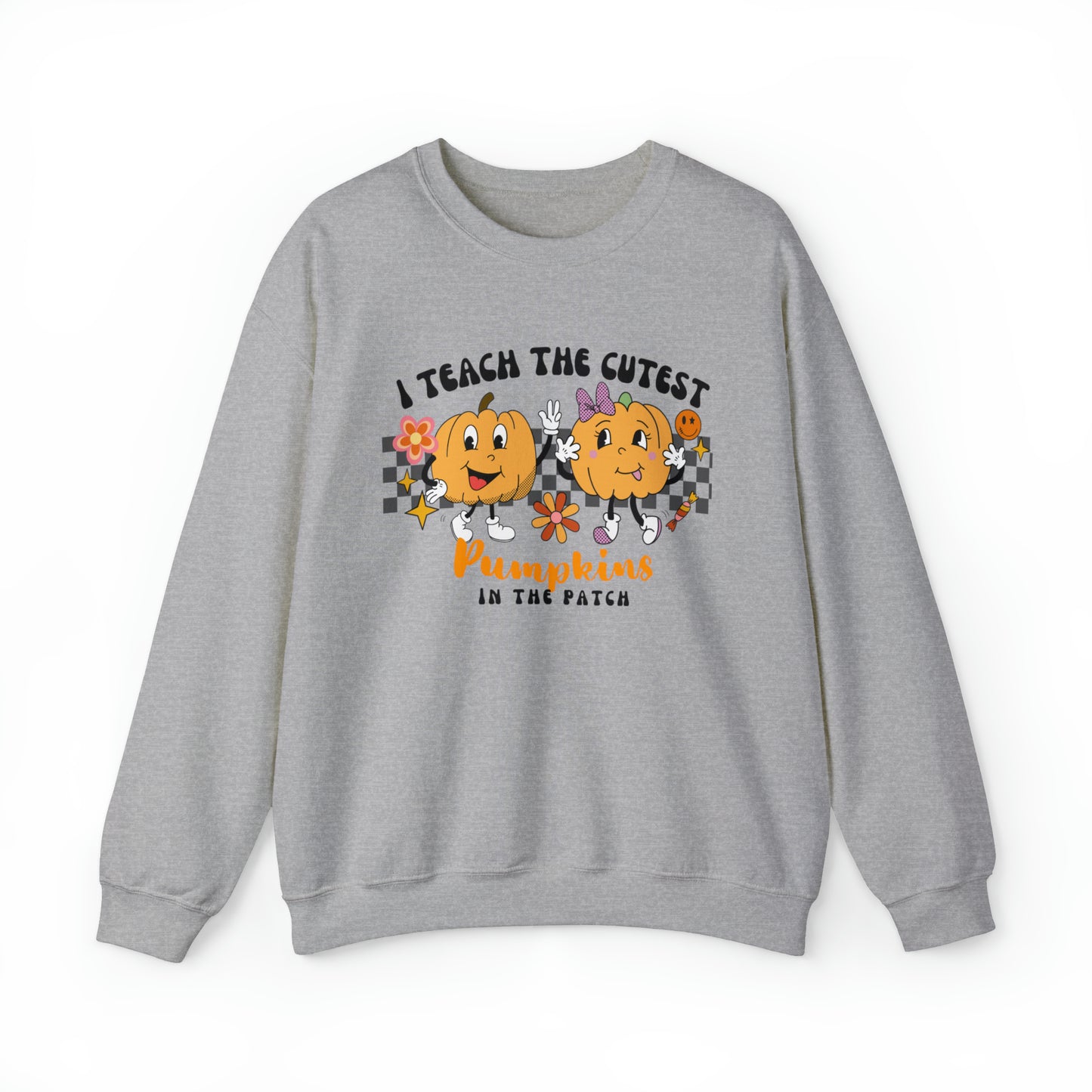 I Teach the Cutest Pumpkins Retro Unisex Heavy Blend™ Crewneck Sweatshirt