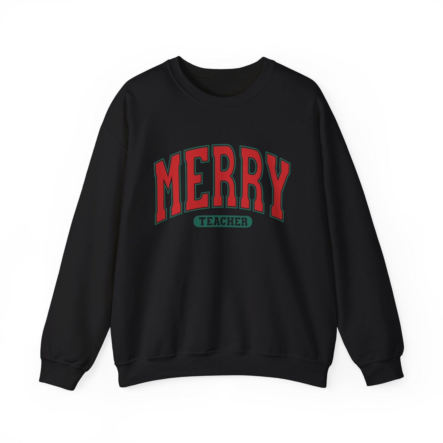 Merry Teacher Sweatshirt - Unisex Heavy Blend™ Crewneck for Holiday Cheer