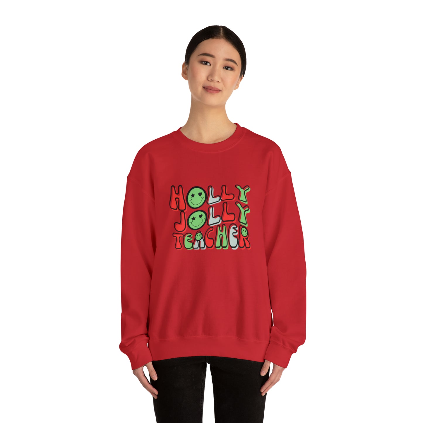 Holly Jolly Teacher 2023 Unisex Heavy Blend™ Crewneck Sweatshirt