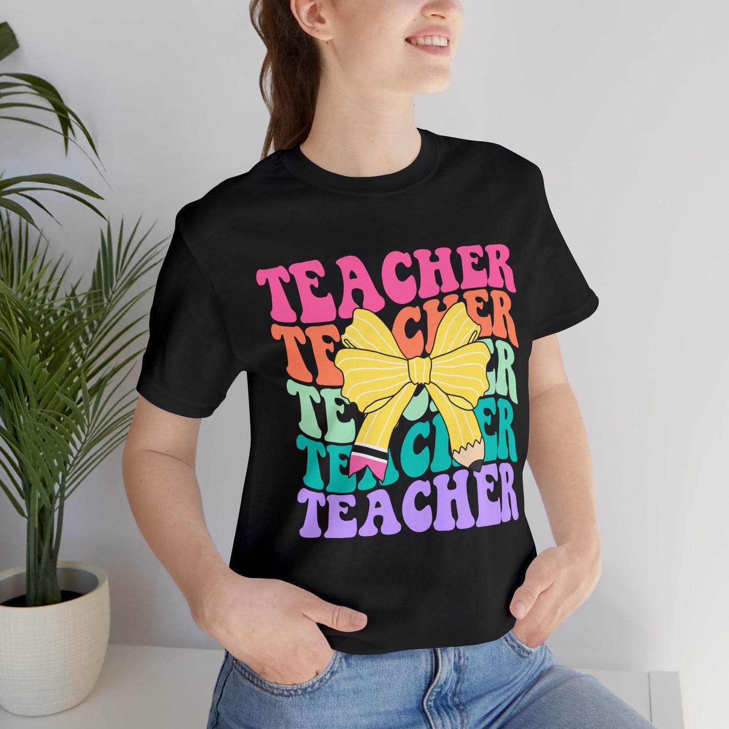 Teacher Pencil Bow Tee