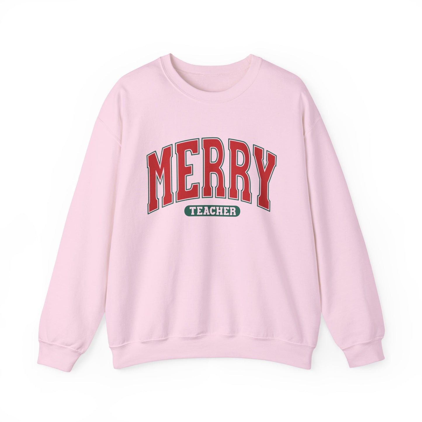 Merry Teacher Sweatshirt - Unisex Heavy Blend™ Crewneck for Holiday Cheer