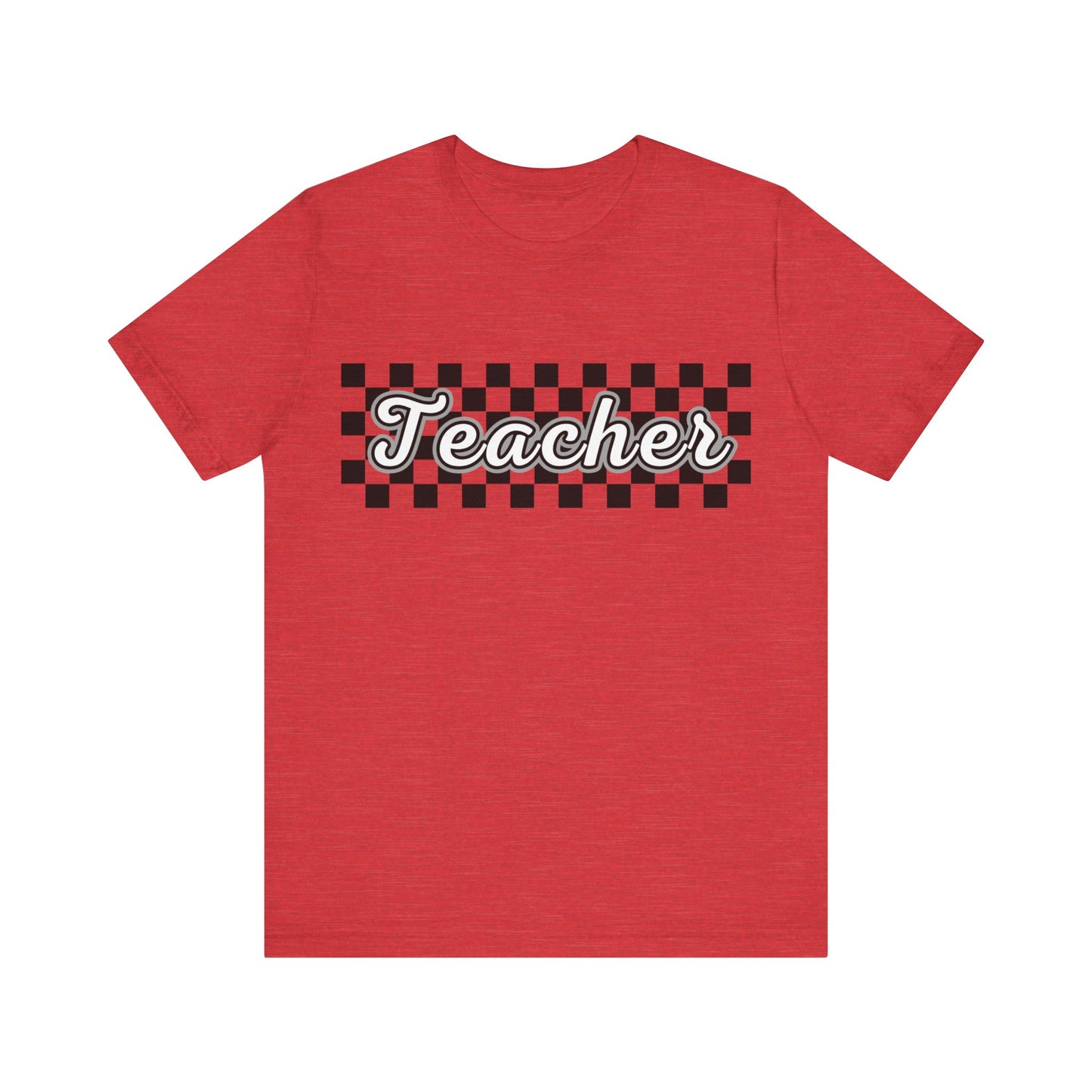 Checkered Teacher Cursive Tee