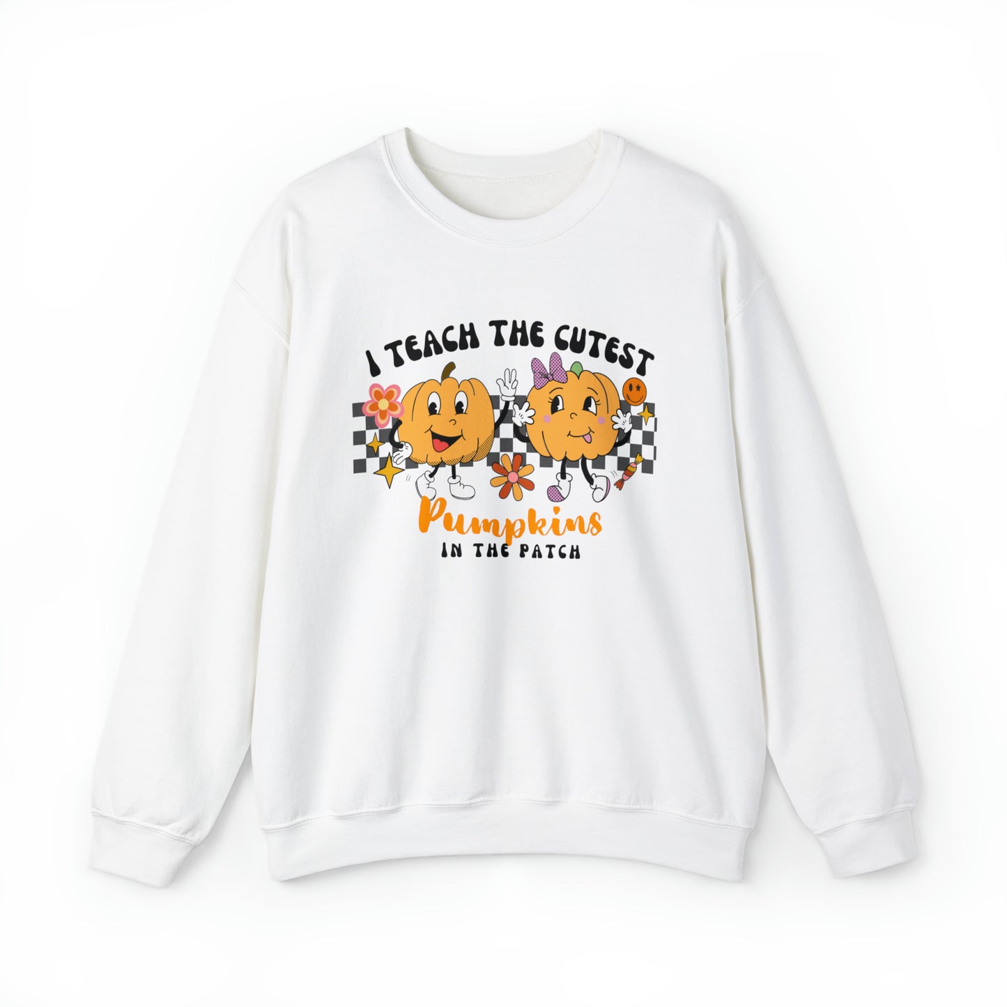 I Teach the Cutest Pumpkins Retro Unisex Heavy Blend™ Crewneck Sweatshirt