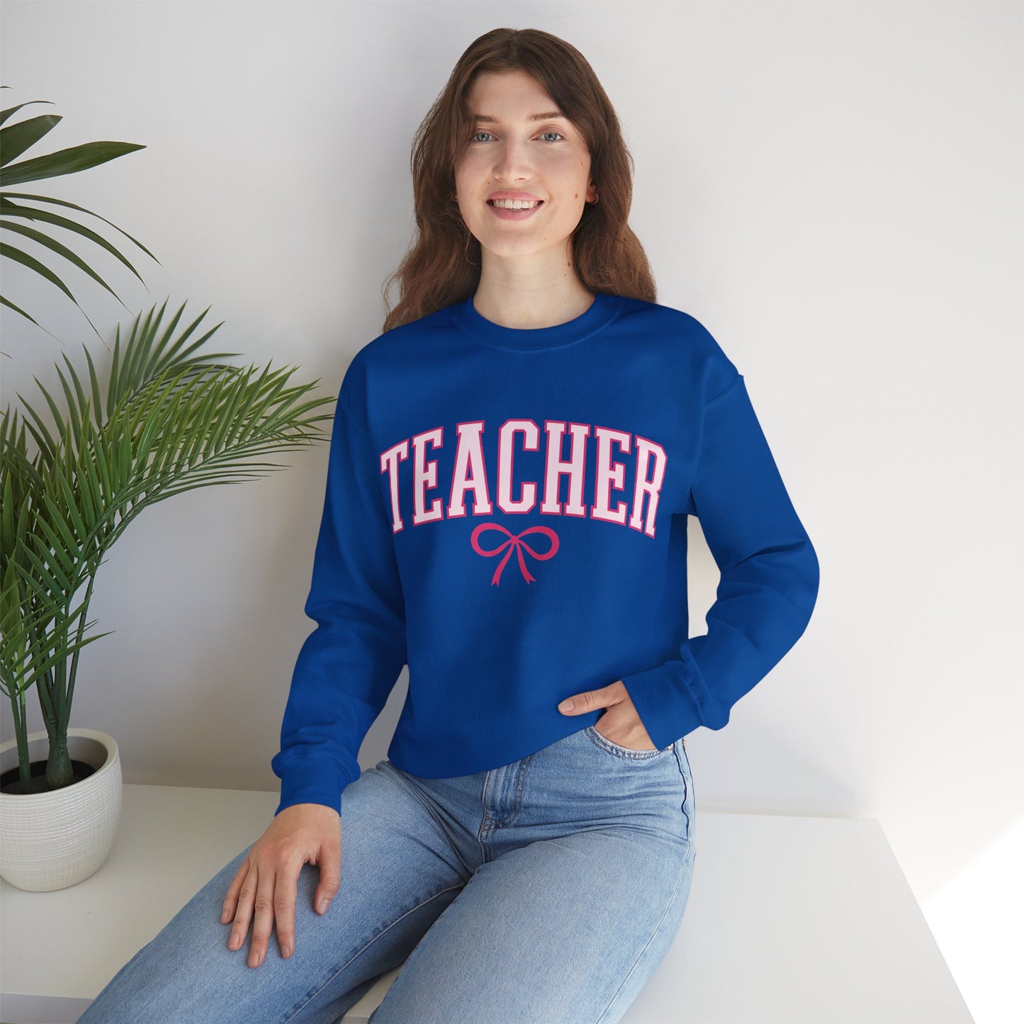 Teacher Varsity Bow Crewneck