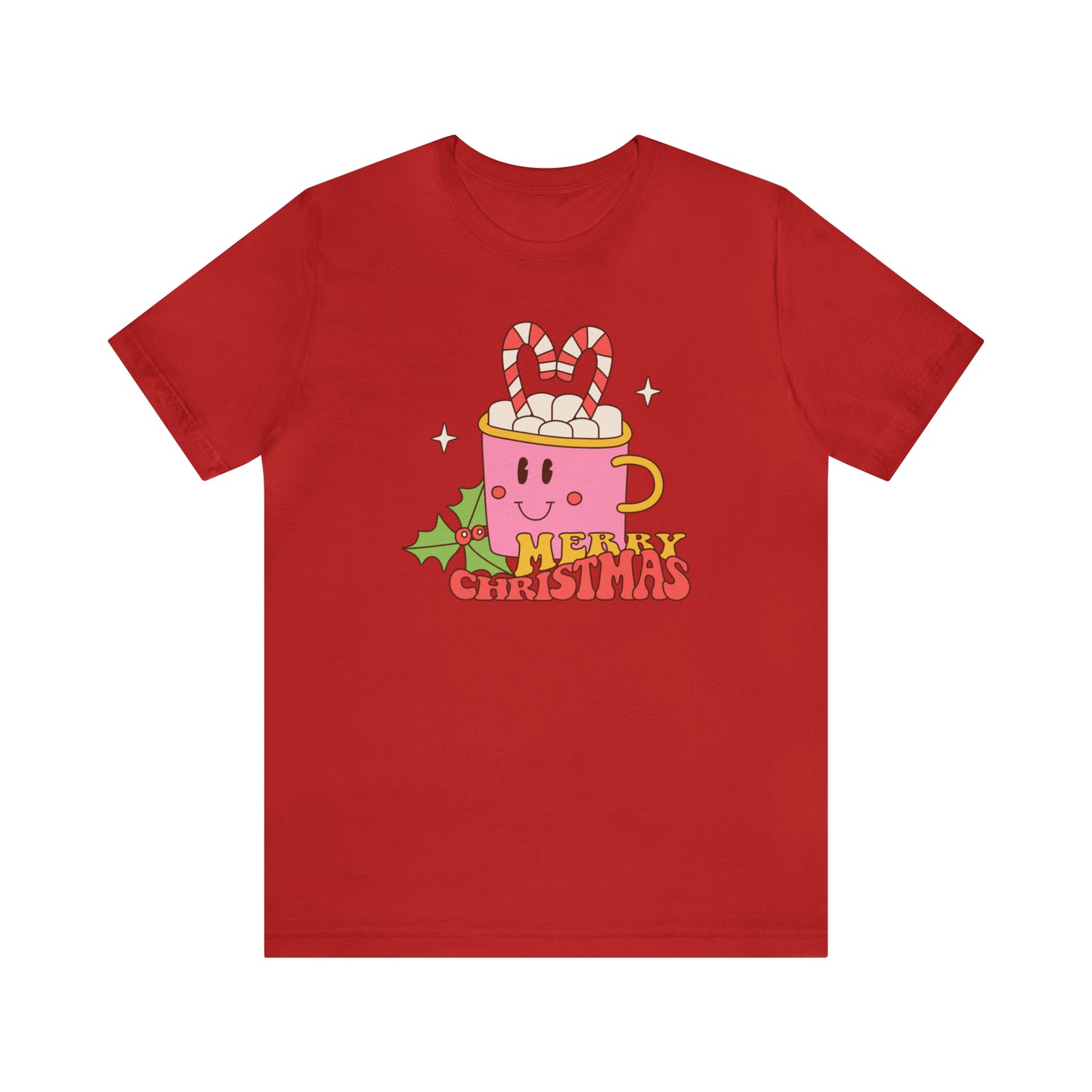 Merry Christmas Retro Mug Unisex Jersey Short Sleeve Tee