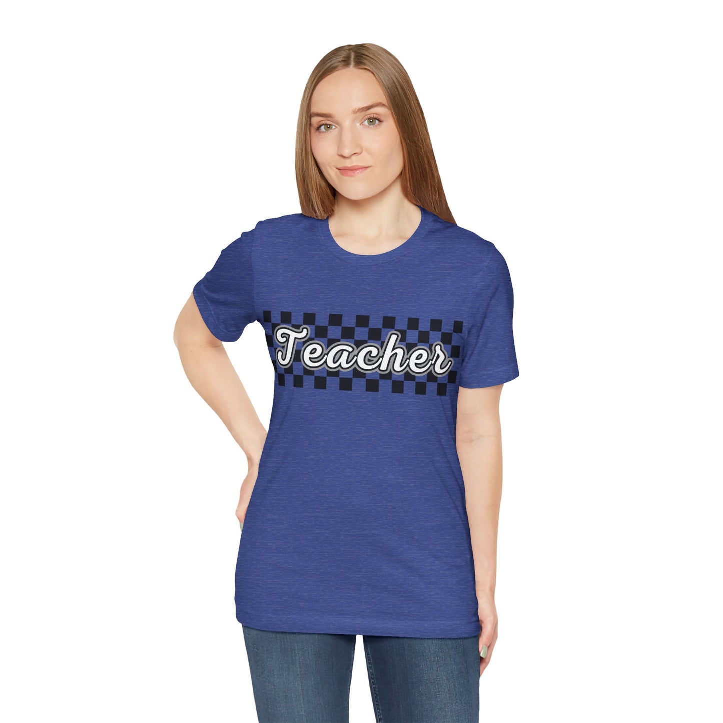 Checkered Teacher Cursive Tee